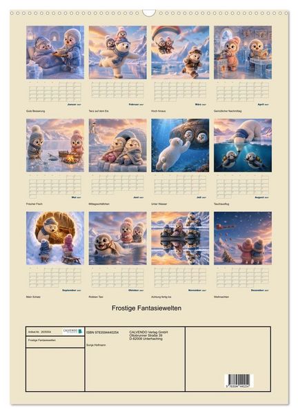Produktbild: Frostige Fantasiewelten (Wandkalender 2027 DIN A2 hoch), CALVENDO Monatskalender