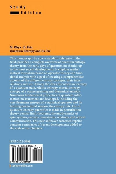 Produktbild: Quantum Entropy and Its Use