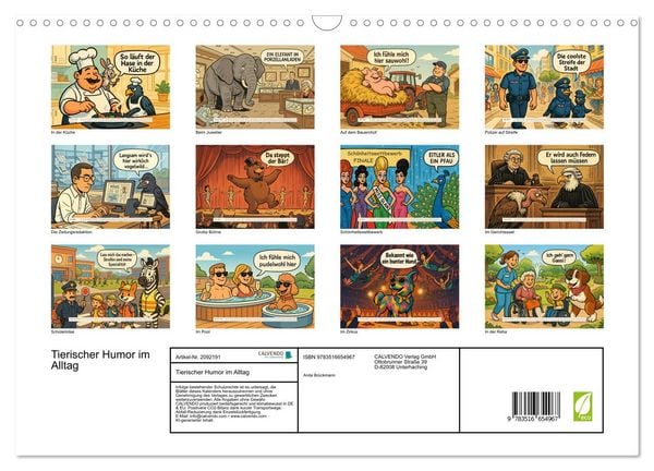 Produktbild: Tierischer Humor im Alltag (Wandkalender 2026 DIN A3 quer), CALVENDO Monatskalender