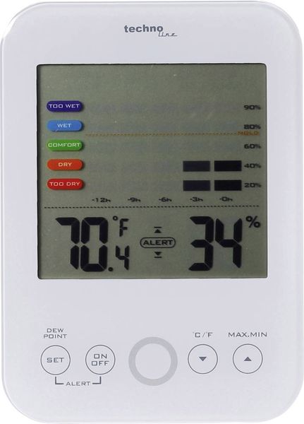 Produktbild: Techno Line WS 9422 Luftfeuchtemessger&auml;t (Hygrometer) 20 % rF 95 % rF Taupunkt-/Schimmelwarnanzeige