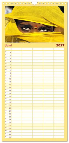 Produktbild: Familienplaner 2027 - Asien - Kontinent der Farben mit 5 Spalten (Wandkalender, 21 x 45 cm) CALVENDO