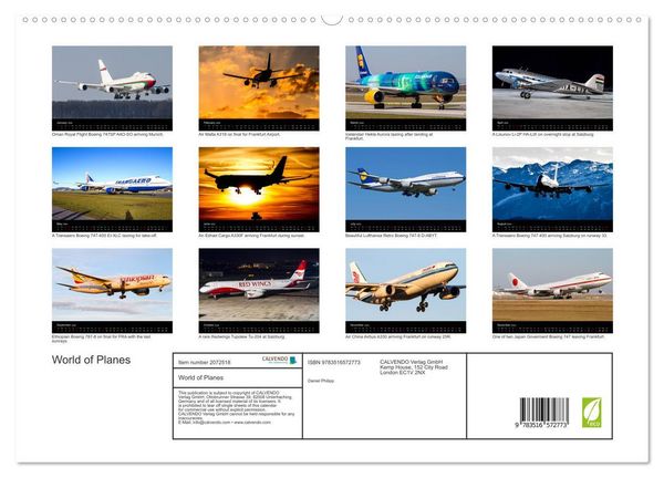 Produktbild: World of Planes (High Quality Premium Wall Calendar 2026 DIN A2 landscape),CALVENDO 12 Month Wall Calendar
