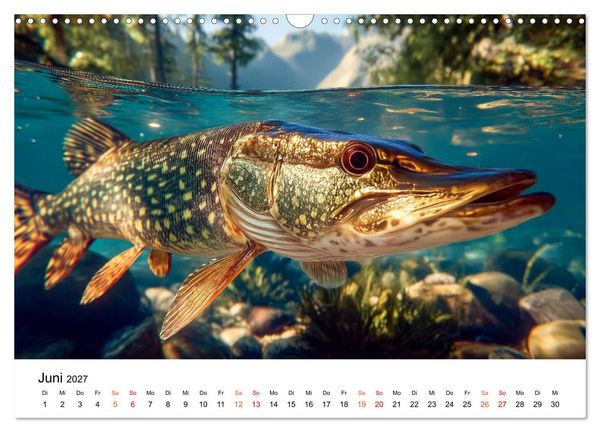 Produktbild: Hecht - J&auml;ger der Tiefe (Wandkalender 2027 DIN A3 quer), CALVENDO Monatskalender