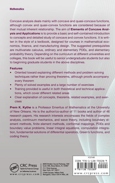 Produktbild: Elements of Concave Analysis and Applications