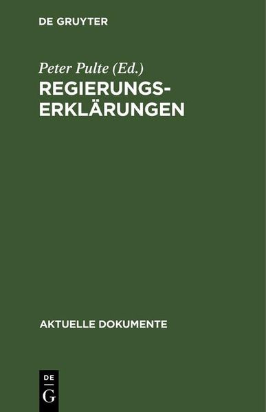 Produktbild: Regierungserkl&auml;rungen