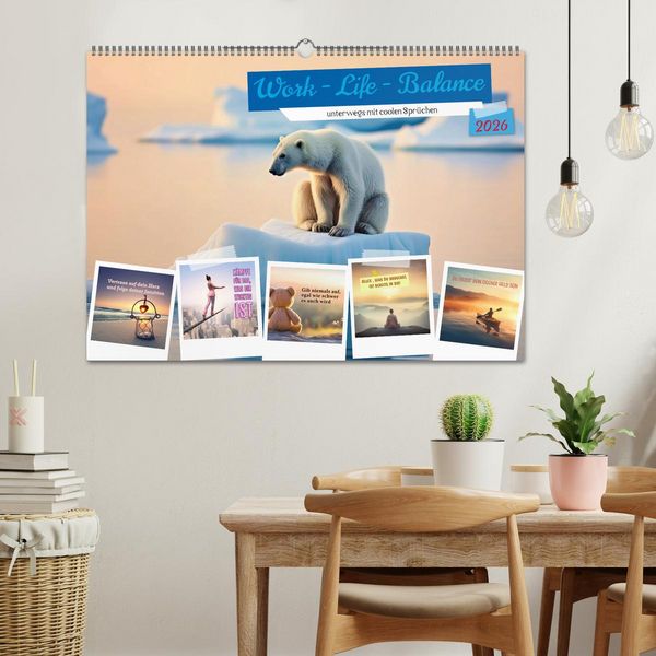 Produktbild: Work - Life - Balance - unterwegs mit coolen Spr&uuml;chen (Wandkalender 2026 DIN A2 quer), CALVENDO Monatskalender