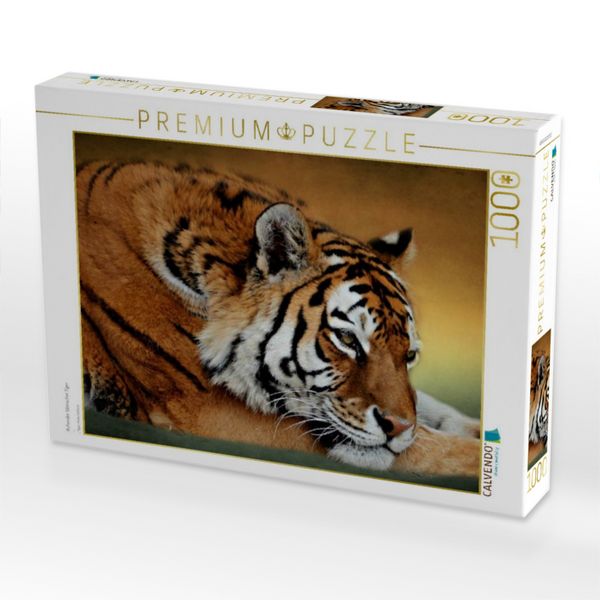 Produktbild: CALVENDO Puzzle Ruhender Sibirischer Tiger | 1000 Teile Lege-Gr&ouml;&szlig;e 64x48cm Foto-Puzzle f&uuml;r gl&uuml;ckliche Stunden