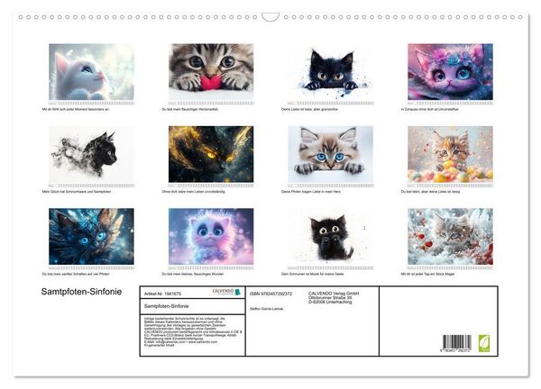 Produktbild: Samtpfoten-Sinfonie (Wandkalender 2026 DIN A2 quer), CALVENDO Monatskalender