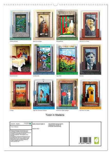 Produktbild: T&uuml;ren in Madeira (hochwertiger Premium Wandkalender 2026 DIN A2 hoch), Kunstdruck in Hochglanz