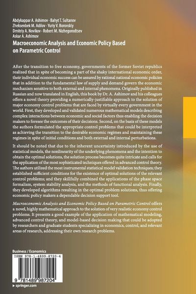 Produktbild: Macroeconomic Analysis and Economic Policy Based on Parametric Control
