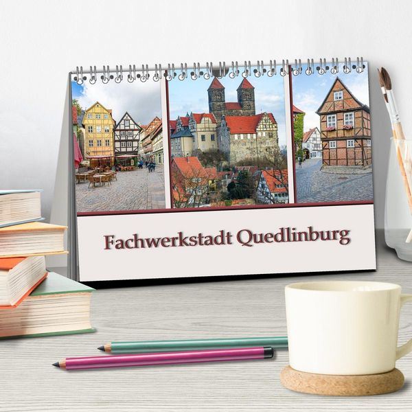 Produktbild: Fachwerkstadt Quedlinburg (Tischkalender 2026 DIN A5 quer), CALVENDO Monatskalender