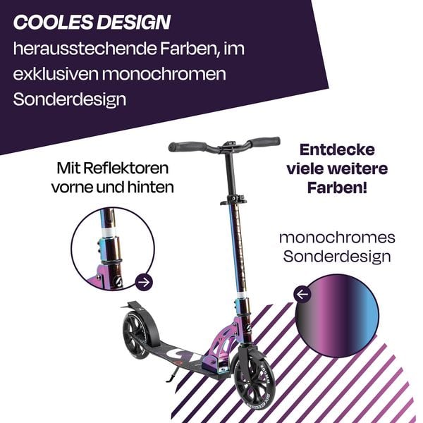 Produktbild: SIX DEGREES Aluminium Scooter 205 mm neochrome Special-Edition