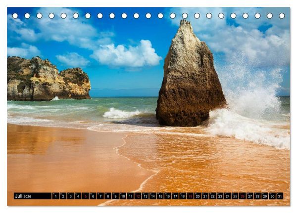 Produktbild: Str&auml;nde, Felsen und Meer - ALGARVE 2026 (Tischkalender 2026 DIN A5 quer), CALVENDO Monatskalender