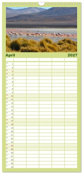 Produktbild: Familienplaner 2027 - Bolivien - Die geheime Perle S&uuml;damerikas mit 5 Spalten (Wandkalender, 21 x 45 cm) CALVENDO