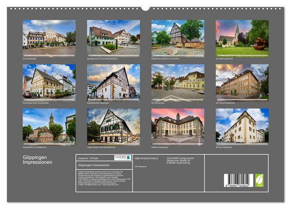 Produktbild: G&ouml;ppingen Impressionen (Wandkalender 2026 DIN A2 quer), CALVENDO Monatskalender