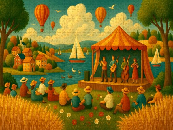 Produktbild: CALVENDO Puzzle Sommerfest am Wasser | 1000 Teile Lege-Gr&ouml;&szlig;e 64x48cm Foto-Puzzle f&uuml;r gl&uuml;ckliche Stunden