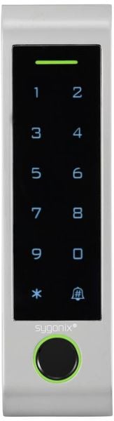 Produktbild: Sygonix SY-6121662 Fingerprint/RFID Zugangssystem Oberfl&auml;chenmontage 12 V/DC, 18 V/DC IP66 mit beleuchteter Tastatur, mit Touchscreen