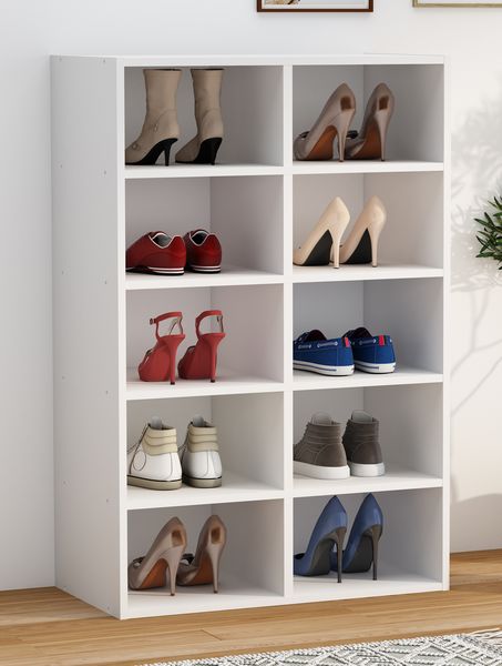 Produktbild: Holz Regal Schuhschrank Schuhregal Hinsol M