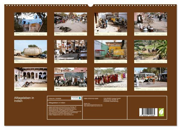 Produktbild: Alltagsleben in Indien (hochwertiger Premium Wandkalender 2026 DIN A2 quer), Kunstdruck in Hochglanz