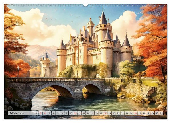 Produktbild: Romantische Ritterburgen (Wandkalender 2026 DIN A2 quer), CALVENDO Monatskalender