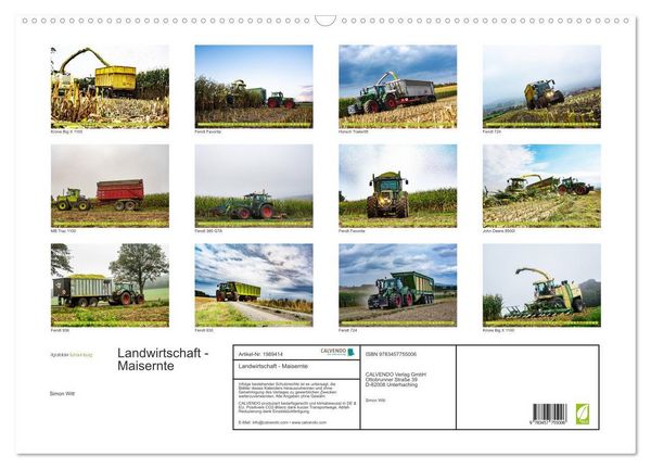 Produktbild: Landwirtschaft - Maisernte (Wandkalender 2026 DIN A2 quer), CALVENDO Monatskalender