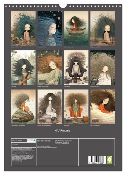 Produktbild: HAARmonie (Wandkalender 2026 DIN A3 hoch), CALVENDO Monatskalender