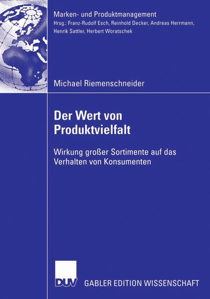 Der Wert von Produktvielfalt, Taschenbuch von Michael Riemenschneider, Deutscher Universitätsverlag, 9783835003057
