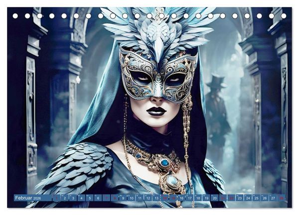 Produktbild: Maskerade Deluxe (Tischkalender 2026 DIN A5 quer), CALVENDO Monatskalender