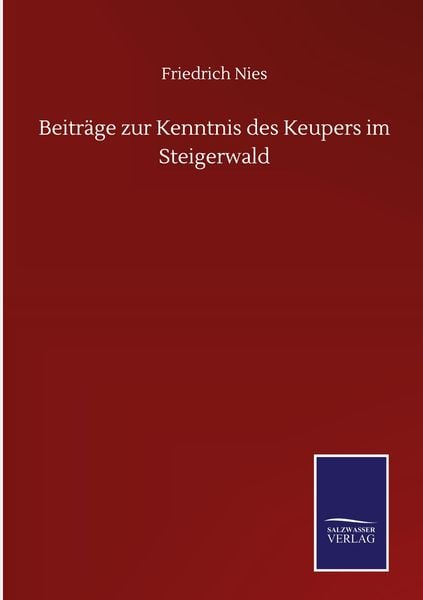 Produktbild: Beitr&auml;ge zur Kenntnis des Keupers im Steigerwald