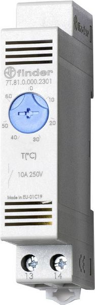 Produktbild: Finder Schaltschrankheizungs-Thermostat 7T.81.0.000.2301 250 V/AC 1 Schlie&szlig;er (L x B x H) 88.8 x 17.5 x 47.8 mm 1 St.