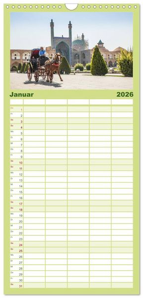 Produktbild: Familienplaner 2026 - Persische Kultur Irans mit 5 Spalten (Wandkalender, 21 x 45 cm) CALVENDO