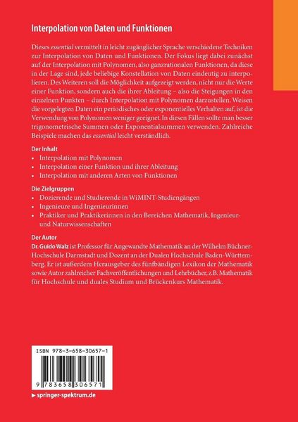Produktbild: Interpolation von Daten und Funktionen