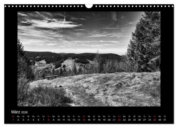 Produktbild: Harz-Bilder in monochrome (Wandkalender 2026 DIN A3 quer), CALVENDO Monatskalender