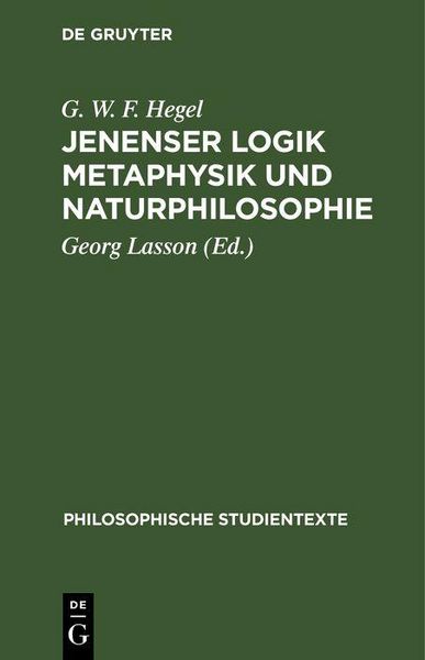 Produktbild: Jenenser Logik Metaphysik und Naturphilosophie