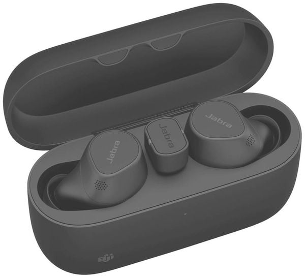 Jabra Evolve2 Buds In Ear Kopfhörer Bluetooth® Stereo Schwarz Mikrofon-Rauschunterdrückung, Noise Cancelling Ladecase, M