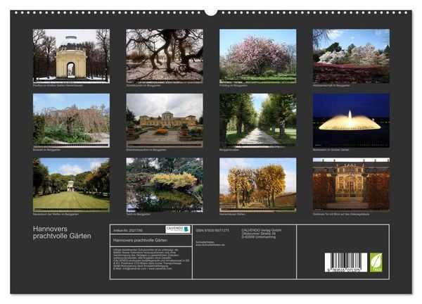 Produktbild: Hannovers prachtvolle G&auml;rten (hochwertiger Premium Wandkalender 2026 DIN A2 quer), Kunstdruck in Hochglanz