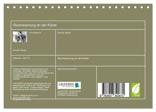 Produktbild: Sturmwarnung an der K&uuml;ste (Tischkalender 2026 DIN A5 quer), CALVENDO Monatskalender