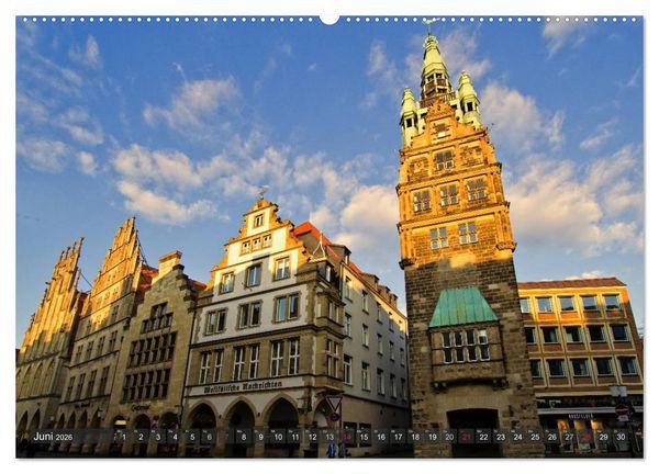 Produktbild: M&uuml;nster - Historische Stadt mit jungem Gesicht (hochwertiger Premium Wandkalender 2026 DIN A2 quer), Kunstdruck in Hochglanz