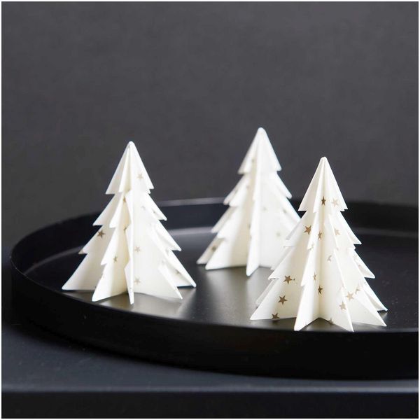 Produktbild: Origami 15x15 cm Sterne wei&szlig;/gold MIX 32 Blatt, 130 g/m&sup2;