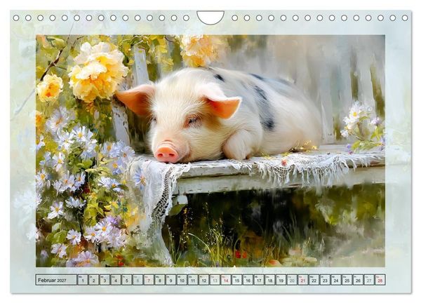 Produktbild: Mini-Schweinchen. Herzensbrecher im Garten (Wandkalender 2027 DIN A4 quer), CALVENDO Monatskalender