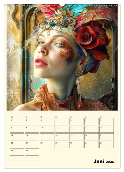 Produktbild: Surreale Frauenportraits im venezianischen Stil - Planer (Wandkalender 2026 DIN A2 hoch), CALVENDO Monatskalender
