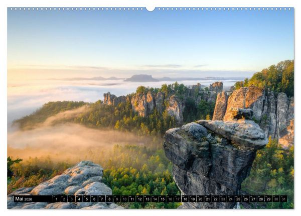 Produktbild: Wundersch&ouml;nes Elbsandsteingebirge (Wandkalender 2026 DIN A2 quer), CALVENDO Monatskalender
