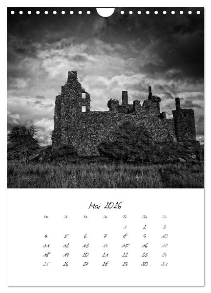 Produktbild: Schottland Monochrom (Wandkalender 2026 DIN A4 hoch), CALVENDO Monatskalender