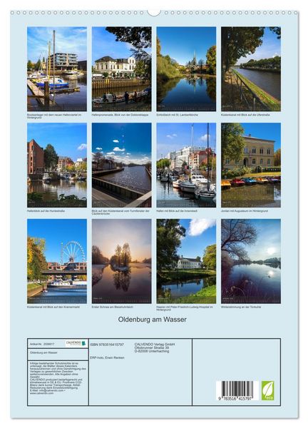 Produktbild: Oldenburg am Wasser (hochwertiger Premium Wandkalender 2026 DIN A2 hoch), Kunstdruck in Hochglanz