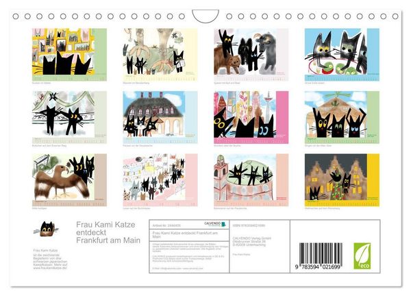 Produktbild: Frau Kami Katze entdeckt Frankfurt am Main (Wandkalender 2027 DIN A4 quer), CALVENDO Monatskalender