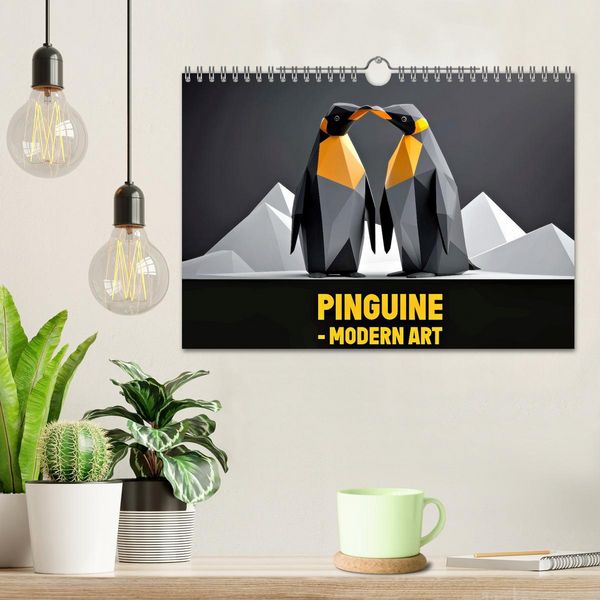 Produktbild: PINGUINE - modern Art (Wandkalender 2026 DIN A4 quer), CALVENDO Monatskalender
