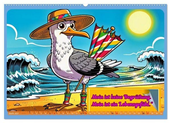 Produktbild: Lustige M&ouml;wen von der K&uuml;ste (hochwertiger Premium Wandkalender 2027 DIN A2 quer), Kunstdruck in Hochglanz