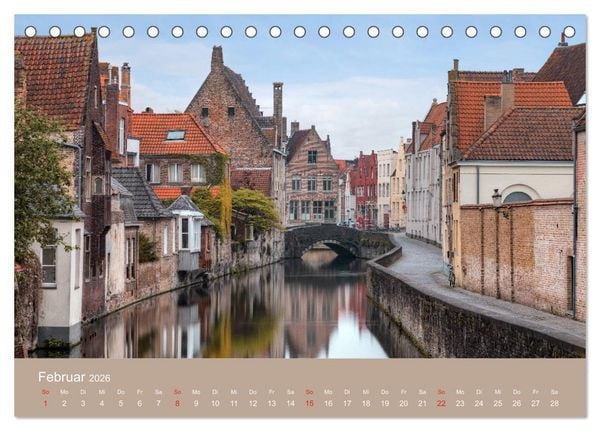 Produktbild: Br&uuml;gge und Gent, eine Fotoreise durch die zwei Perlen Flanderns. (Tischkalender 2026 DIN A5 quer), CALVENDO Monatskalender