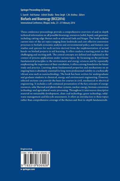 Produktbild: Biofuels and Bioenergy (BICE2016)