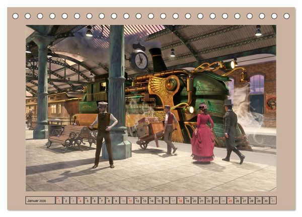 Produktbild: Steampunk Ferien (Tischkalender 2026 DIN A5 quer), CALVENDO Monatskalender